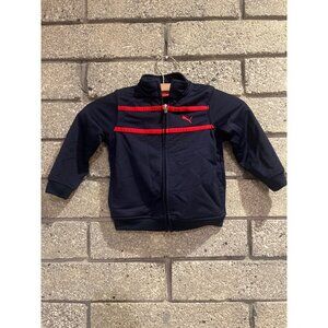 Puma Toddler Boys Navy & Red Full-Zip Track Jacket 24M Sport Lifestyle